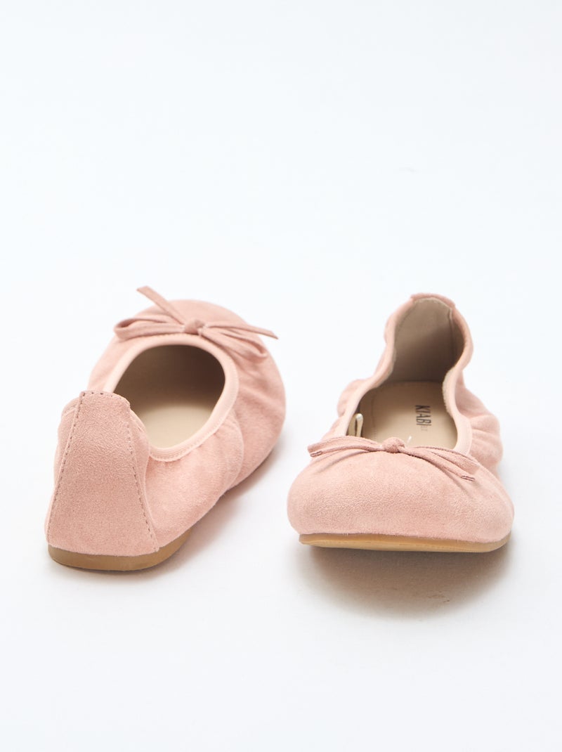 Ballerines plates unies Rose - Kiabi