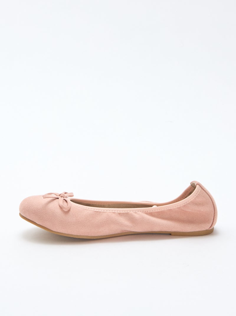 Ballerines plates unies Rose - Kiabi
