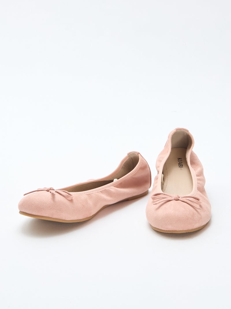 Ballerines plates unies Rose - Kiabi