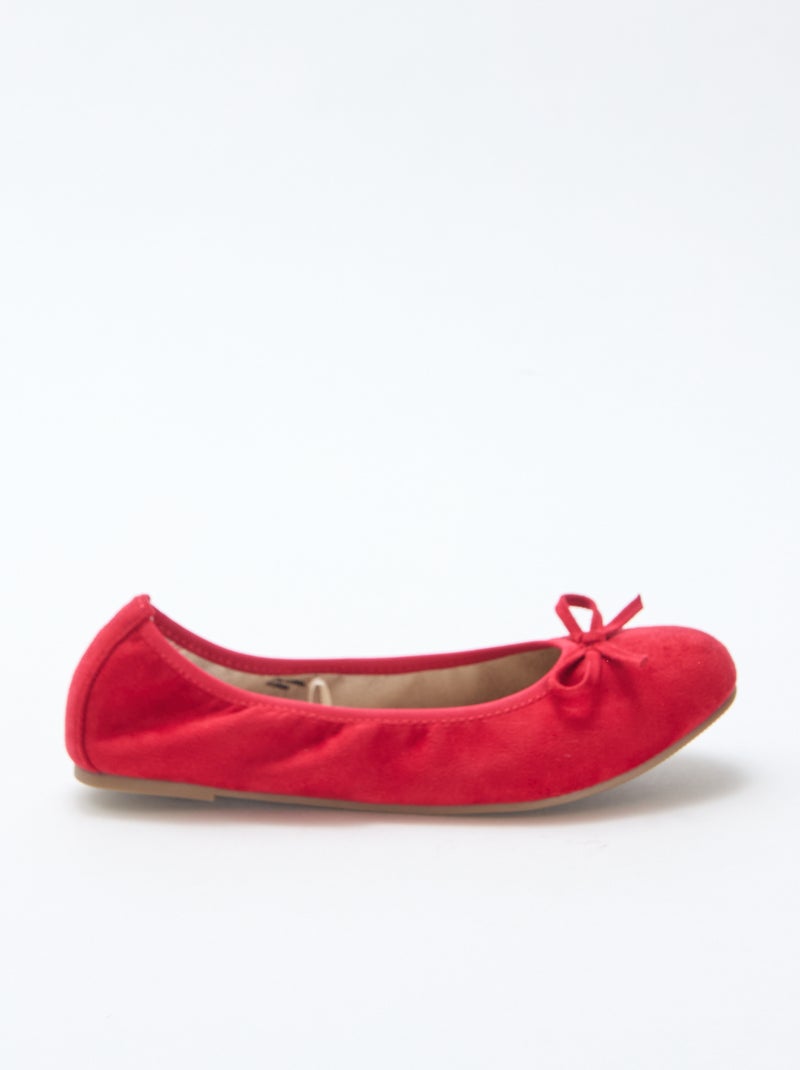 Ballerines plates unies Rouge - Kiabi