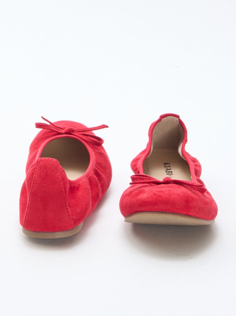 Ballerines plates unies Rouge - Kiabi