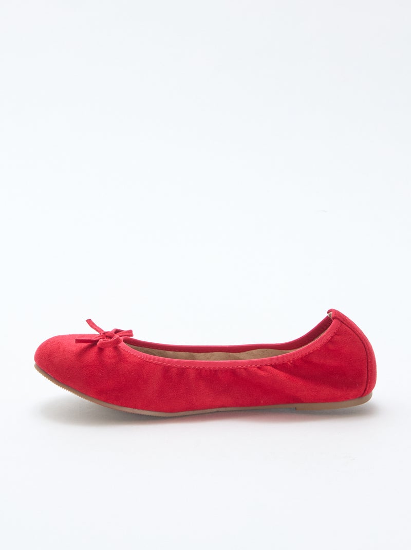 Ballerines plates unies Rouge - Kiabi
