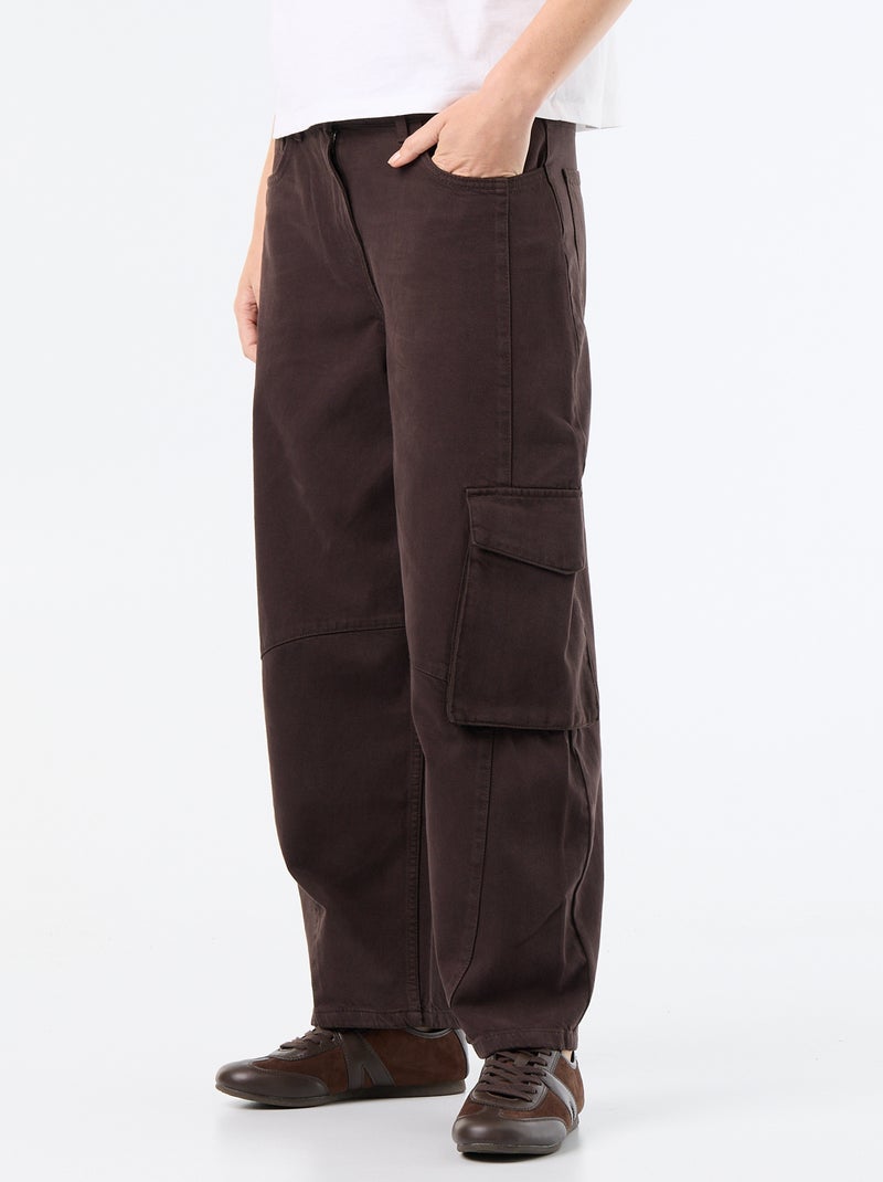 Ballonhose mit Pattentasche Braun - Kiabi