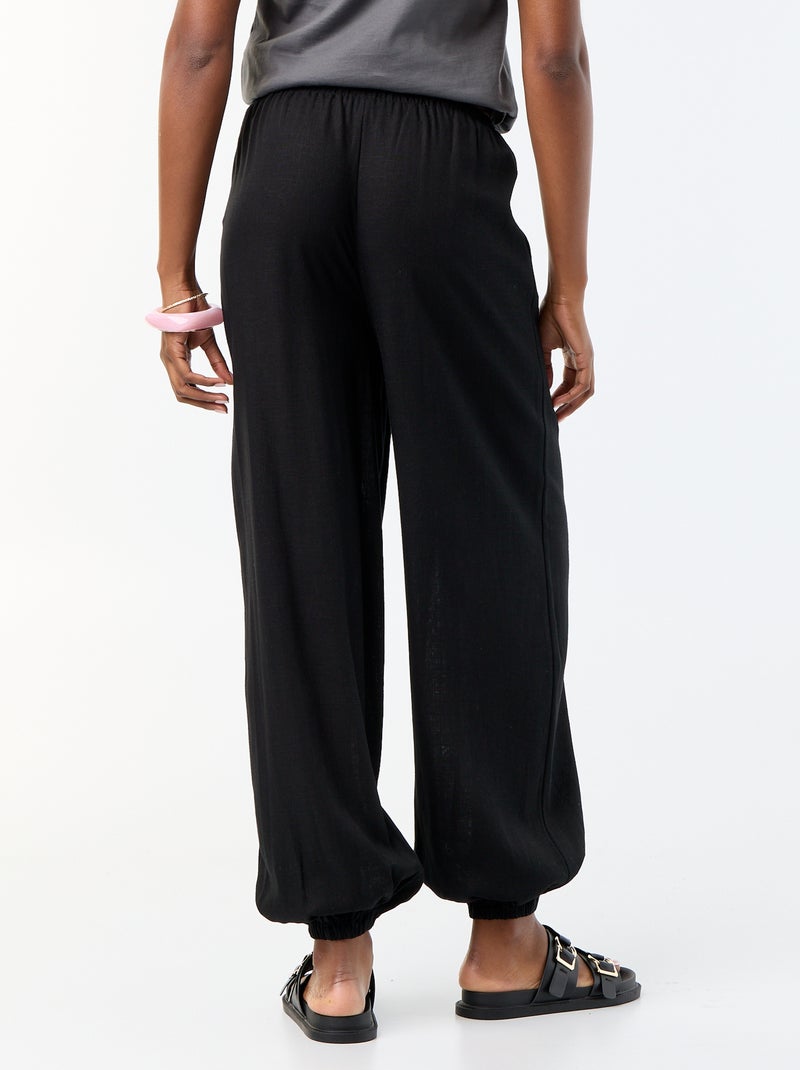 Ballonhose unifarben mit 2 Taschen Schwarz - Kiabi