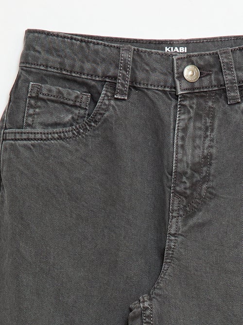 Balloon Fit Wide Leg Denim Pants - Kiabi