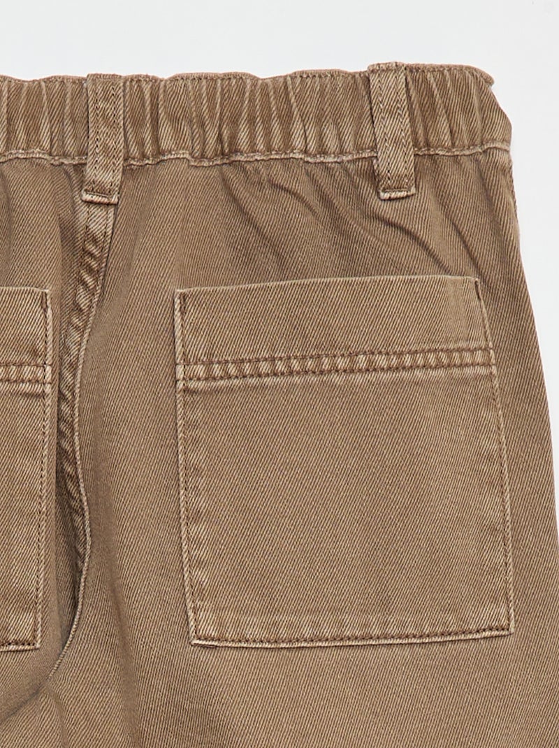 Balloon Leg Denim Jeans Beige - Kiabi