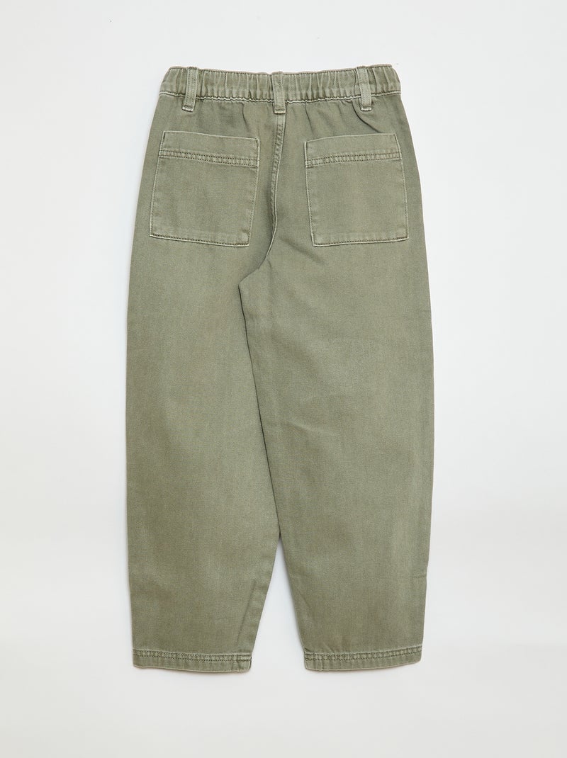 Balloon Leg Denim Jeans Green - Kiabi