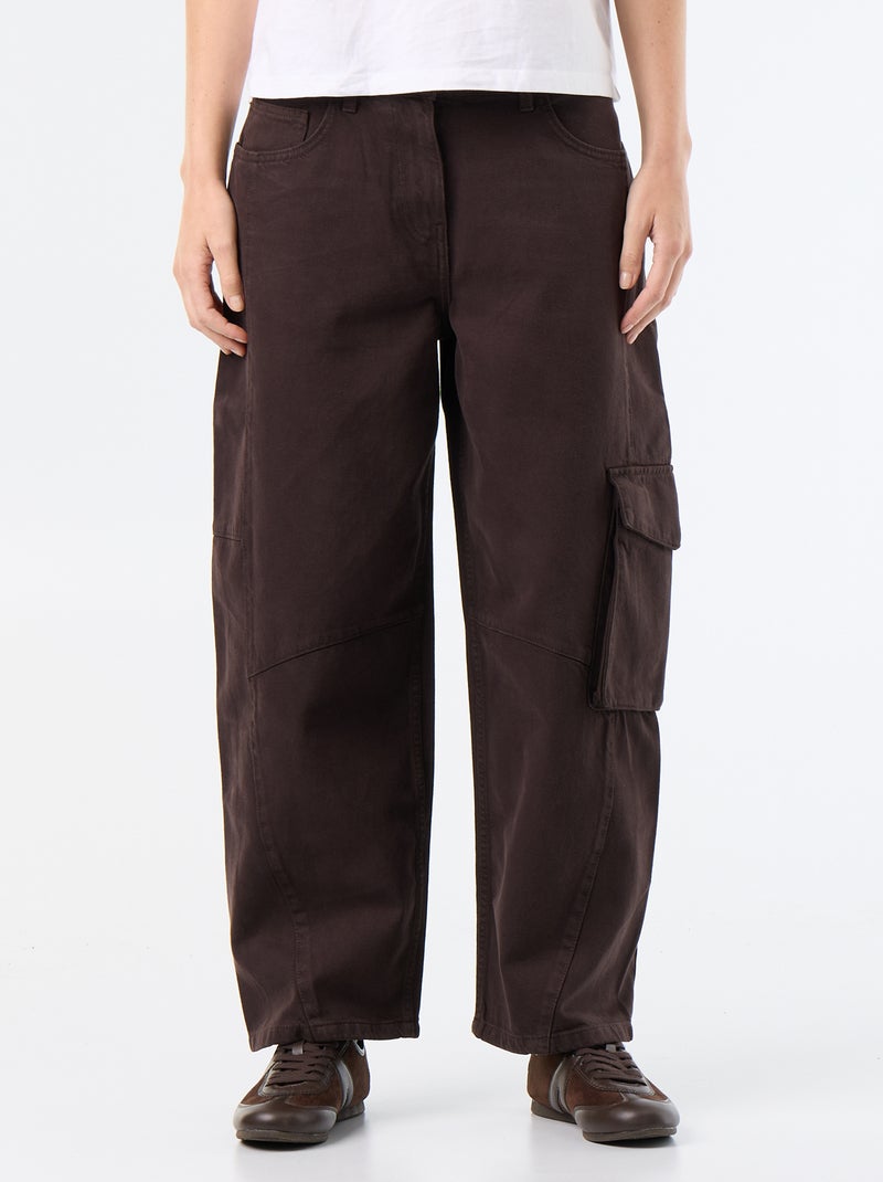 Balloon pants with flap pocket Brown - Kiabi