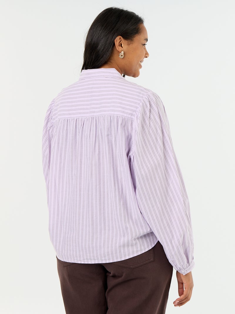 Balloon Sleeve Blouse Purple - Kiabi