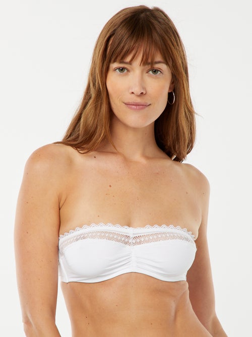 Bandeau en microfibre avec dentelle - Kiabi