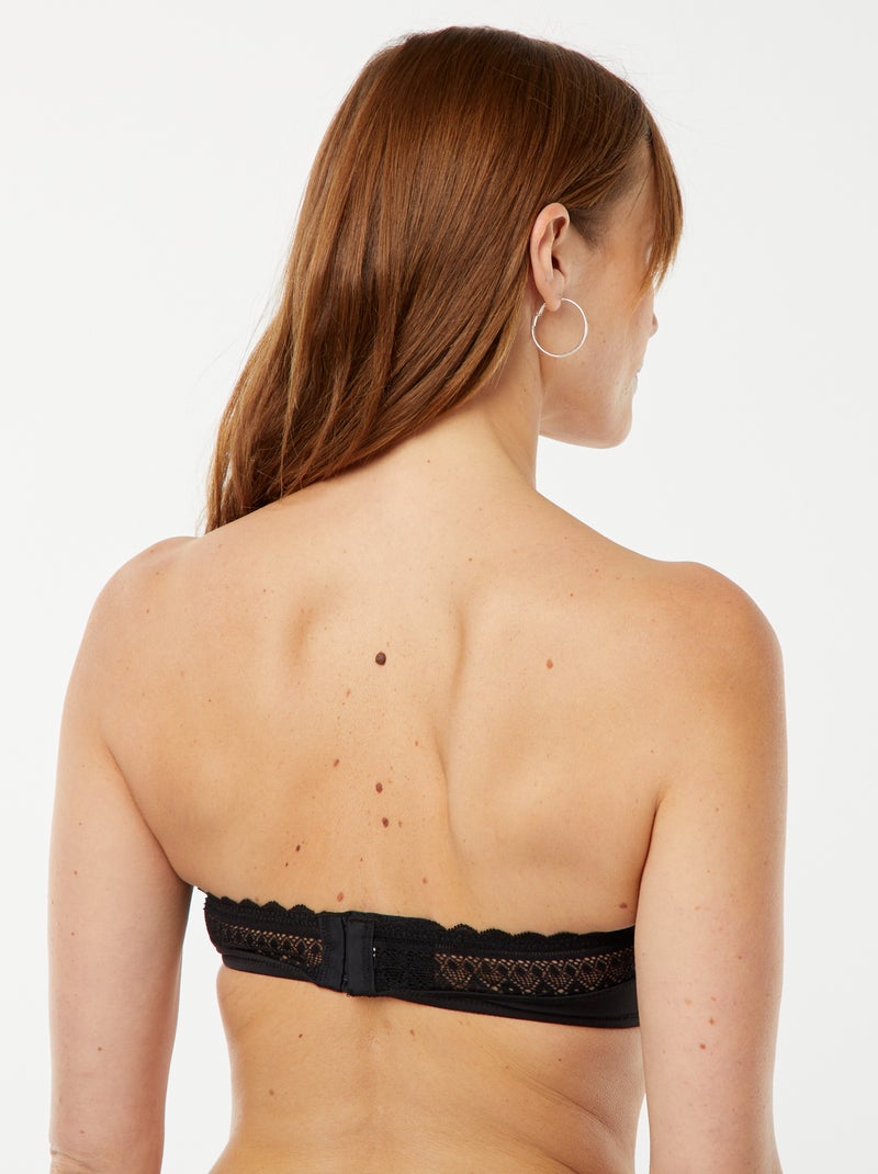 Bandeau en microfibre avec dentelle Noir - Kiabi