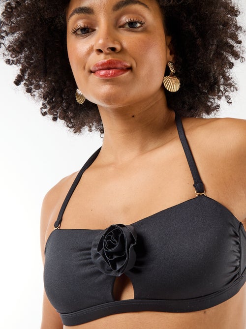 Bandeau swim top with embossed floral detail - Kiabi