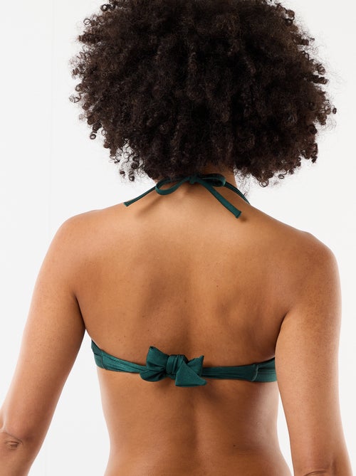 Bandeau swim top with embossed floral detail - Kiabi