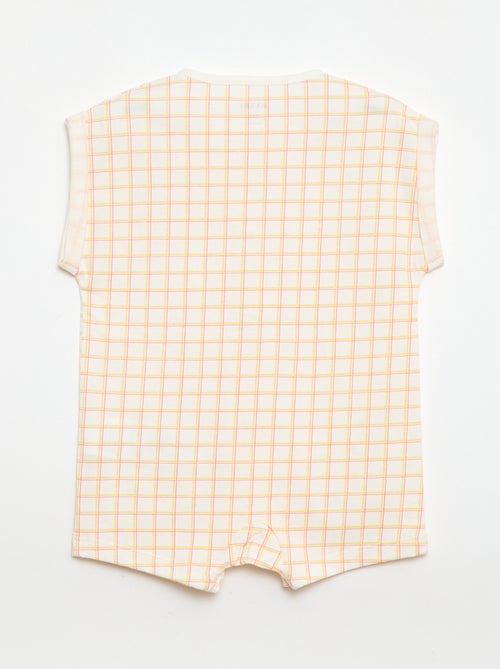 Barboteuse à manches courtes avec motif - Kiabi