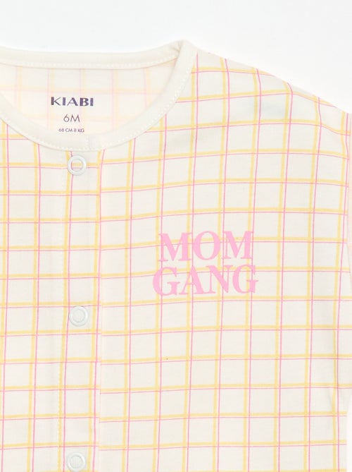 Barboteuse à manches courtes avec motif - Kiabi