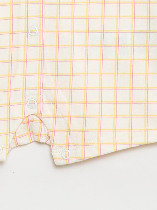 Barboteuse à manches courtes avec motif - Kiabi