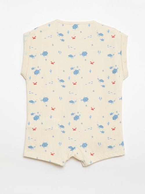 Barboteuse à manches courtes avec motif - Kiabi