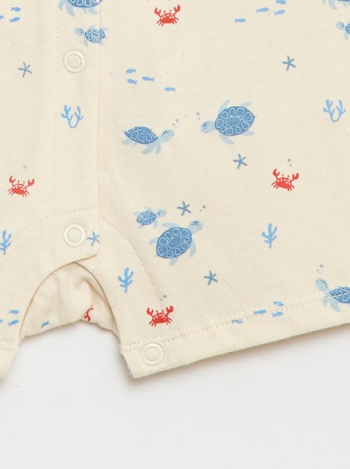 Barboteuse à manches courtes avec motif - Kiabi