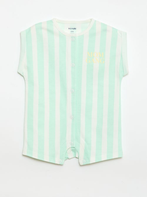 Barboteuse à manches courtes avec motif - Kiabi