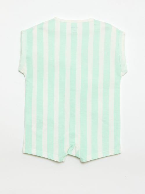 Barboteuse à manches courtes avec motif - Kiabi