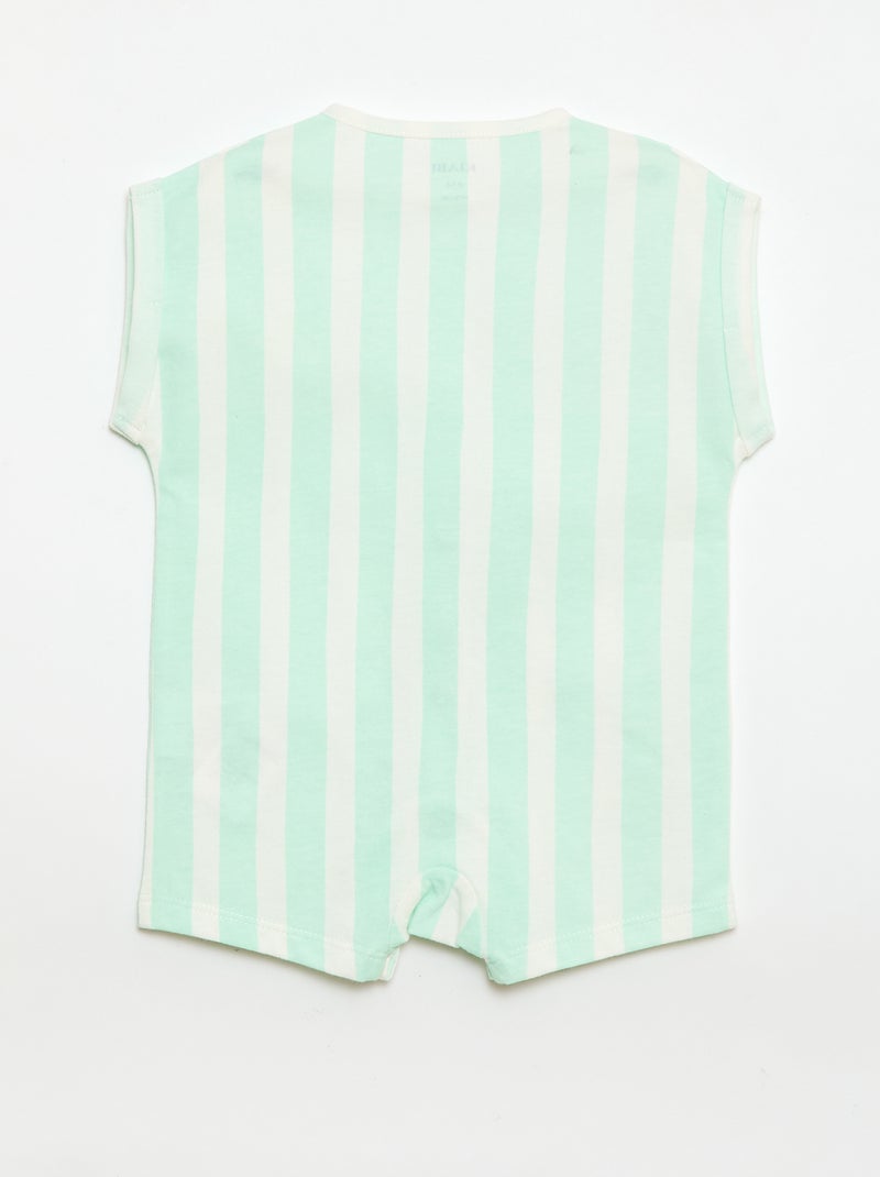 Barboteuse à manches courtes avec motif Vert - Kiabi