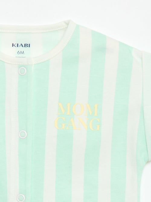 Barboteuse à manches courtes avec motif - Kiabi