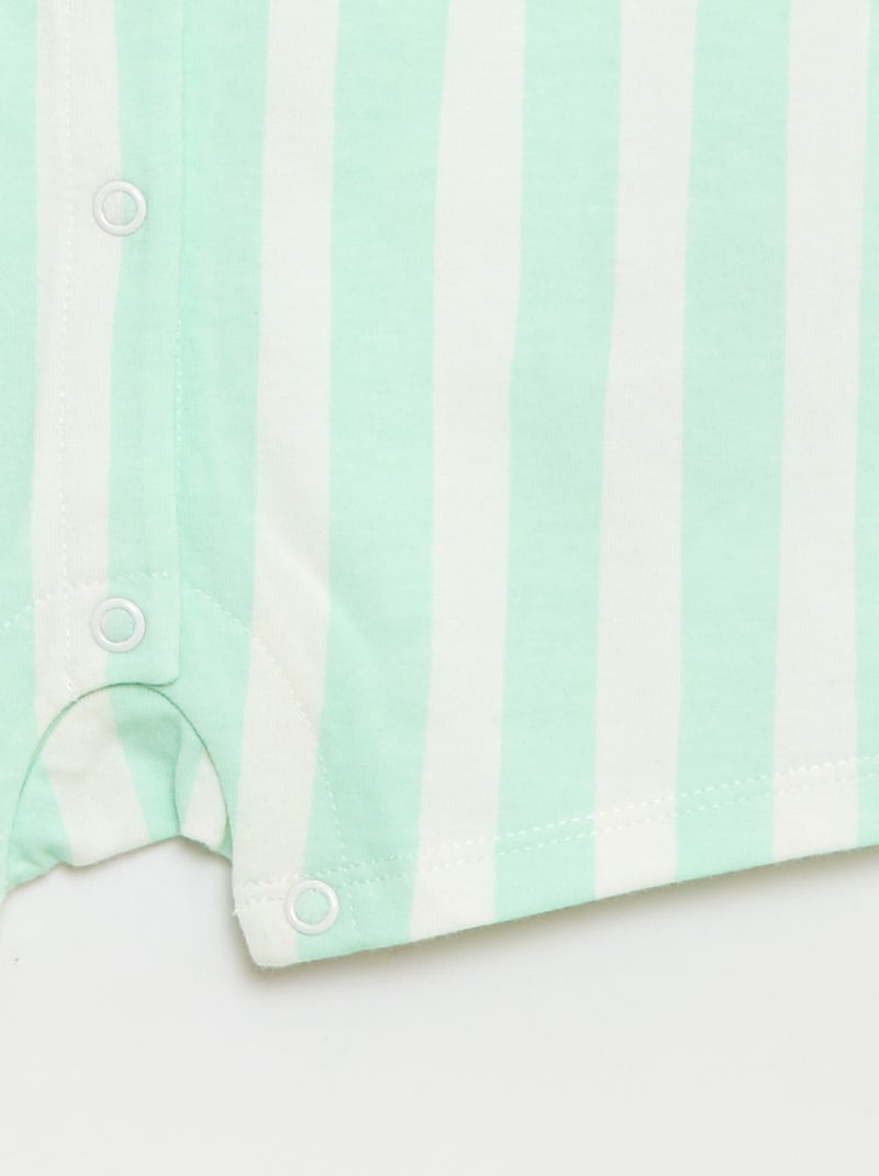 Barboteuse à manches courtes avec motif Vert - Kiabi