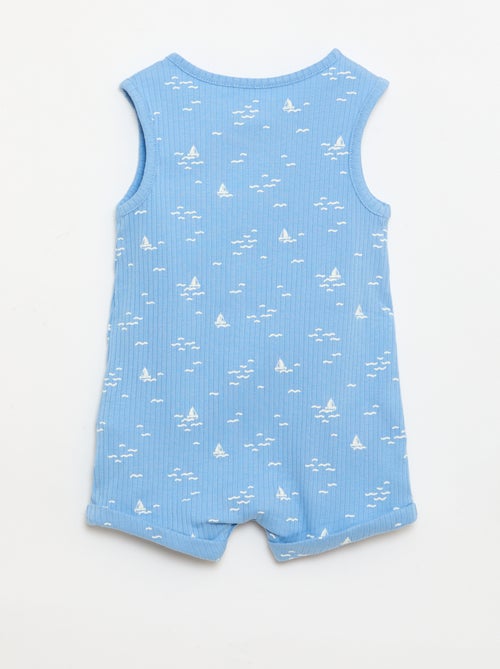 Barboteuse courte en maille côtelée - Kiabi