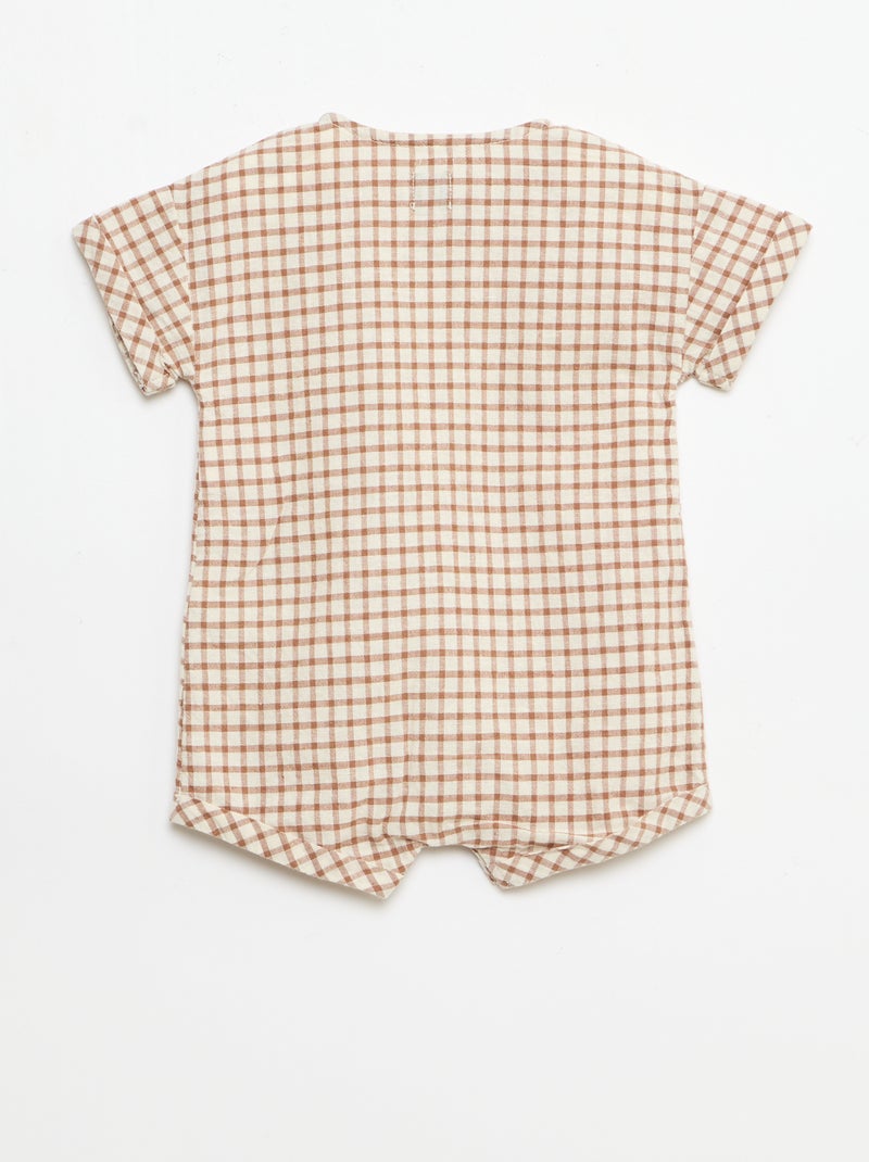 Barboteuse courte Marron - Kiabi