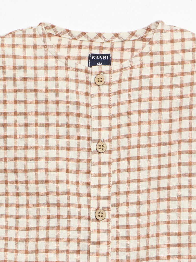 Barboteuse courte Marron - Kiabi