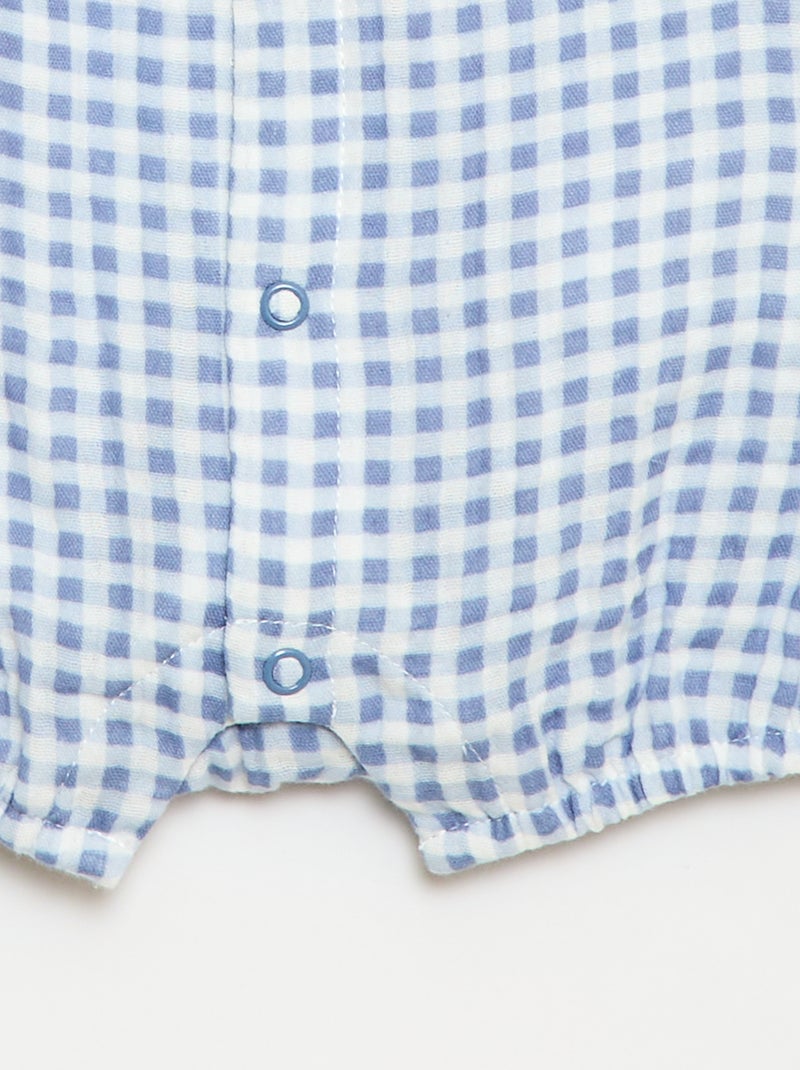 Barboteuse dors bien en gaze de coton Bleu - Kiabi