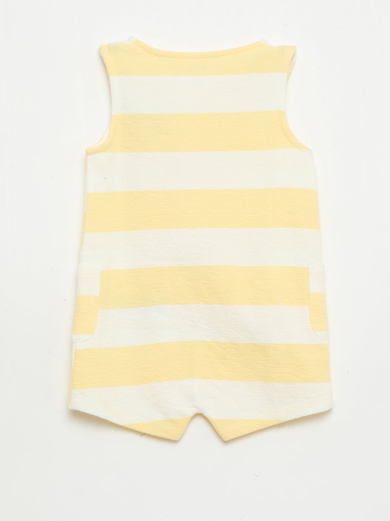 Barboteuse en baby Terry à carreaux Jaune - Kiabi