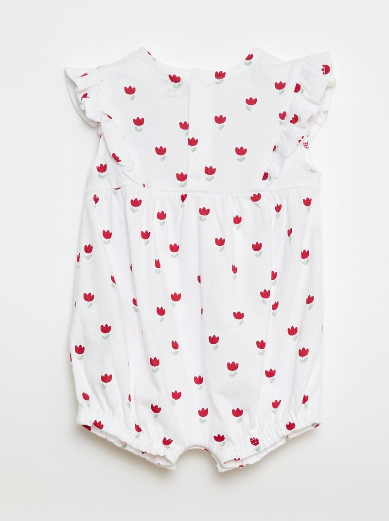 Barboteuse imprimée en coton Blanc - Kiabi