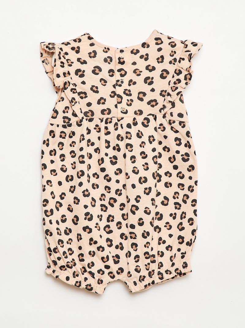 Barboteuse imprimée en jersey de coton Beige - Kiabi