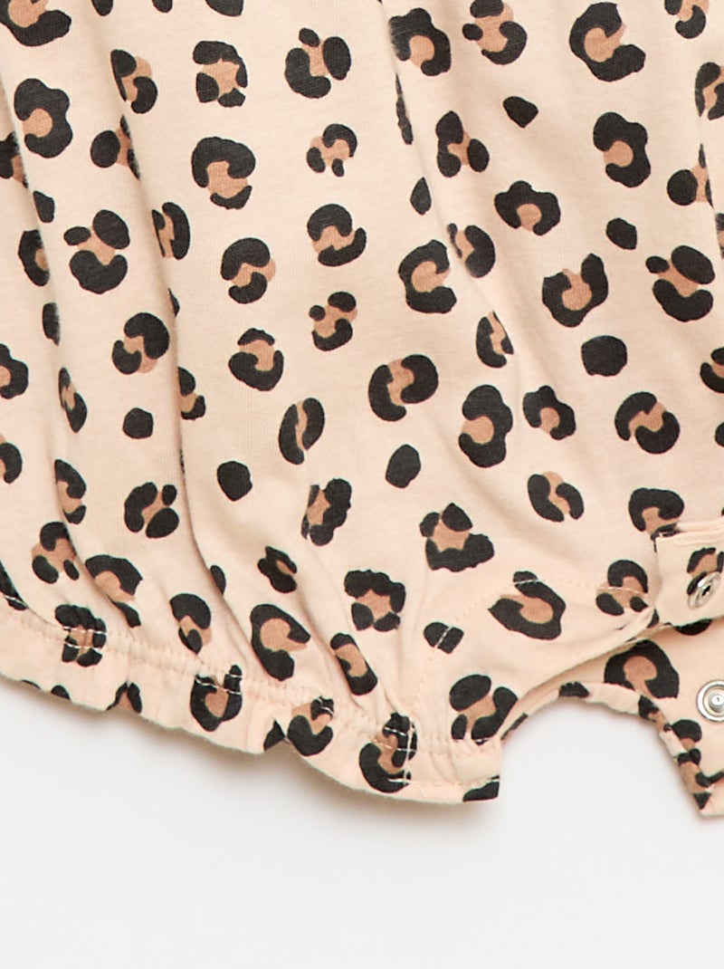 Barboteuse imprimée en jersey de coton Beige - Kiabi