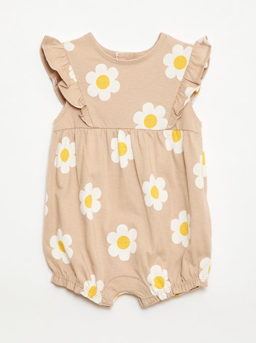 Barboteuse imprimée en jersey de coton - Kiabi