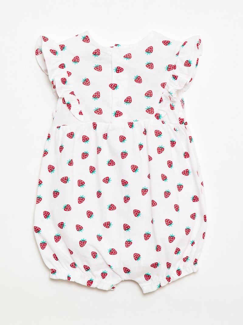 Barboteuse imprimée en jersey de coton Blanc - Kiabi