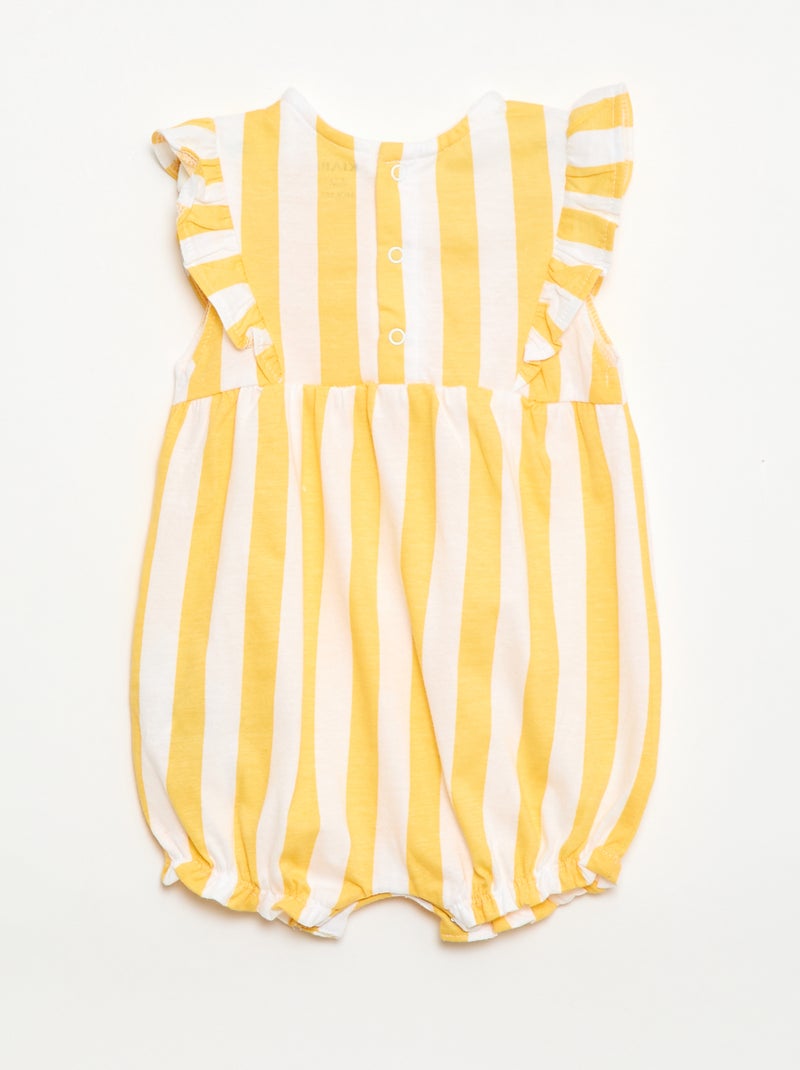 Barboteuse imprimée en jersey de coton Jaune - Kiabi