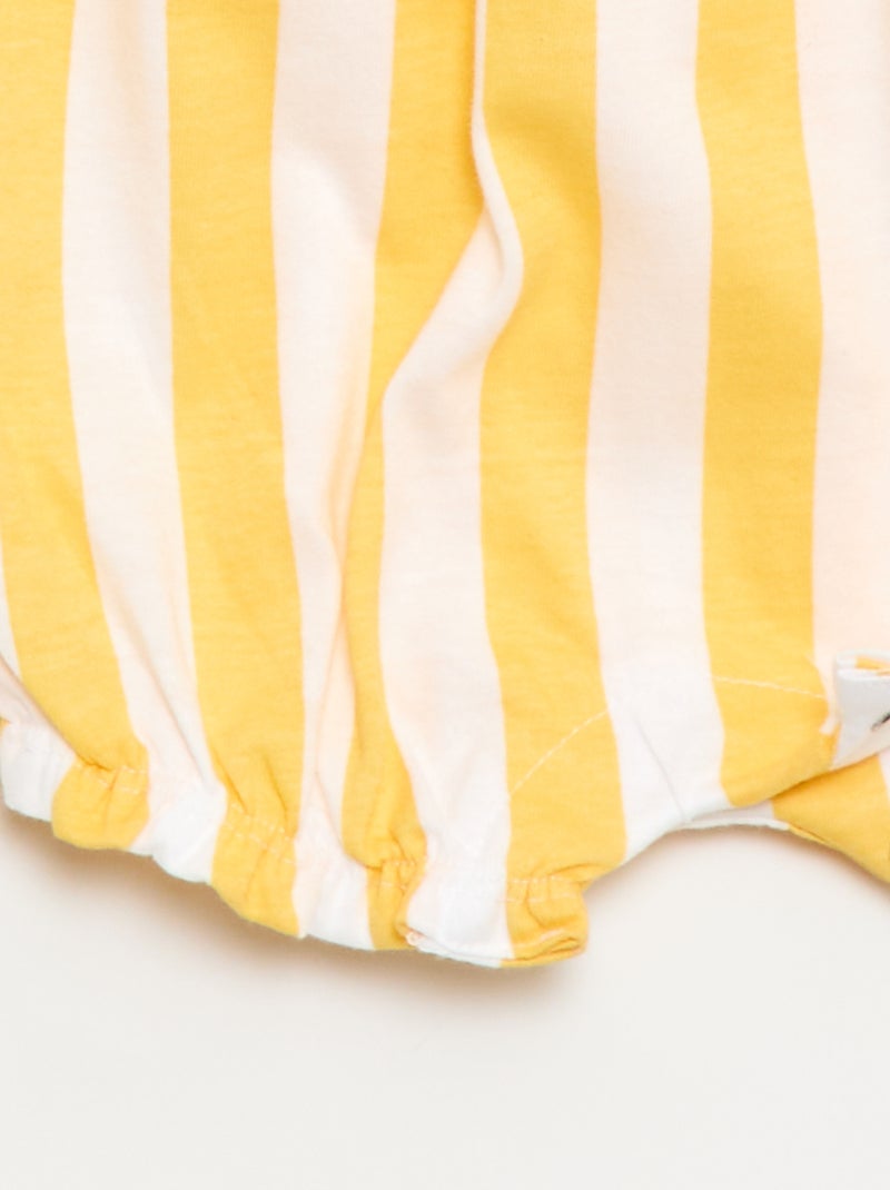 Barboteuse imprimée en jersey de coton Jaune - Kiabi
