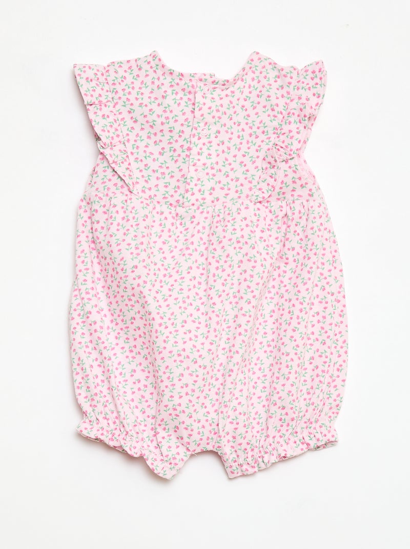 Barboteuse imprimée en jersey de coton Rose - Kiabi