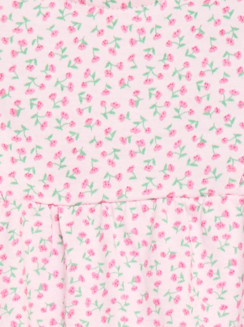 Barboteuse imprimée en jersey de coton Rose - Kiabi