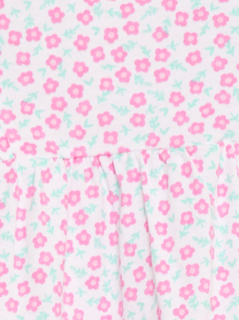 Barboteuse imprimée en jersey de coton Rose - Kiabi