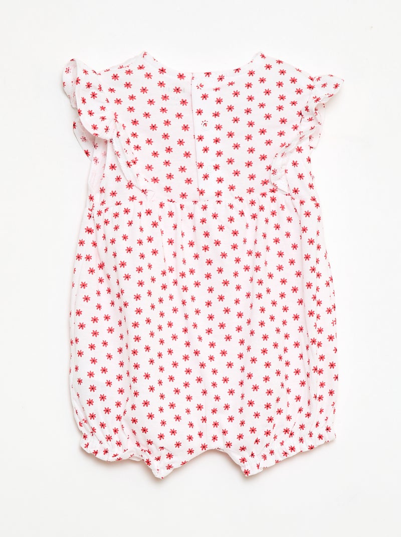 Barboteuse imprimée en jersey de coton Rouge - Kiabi