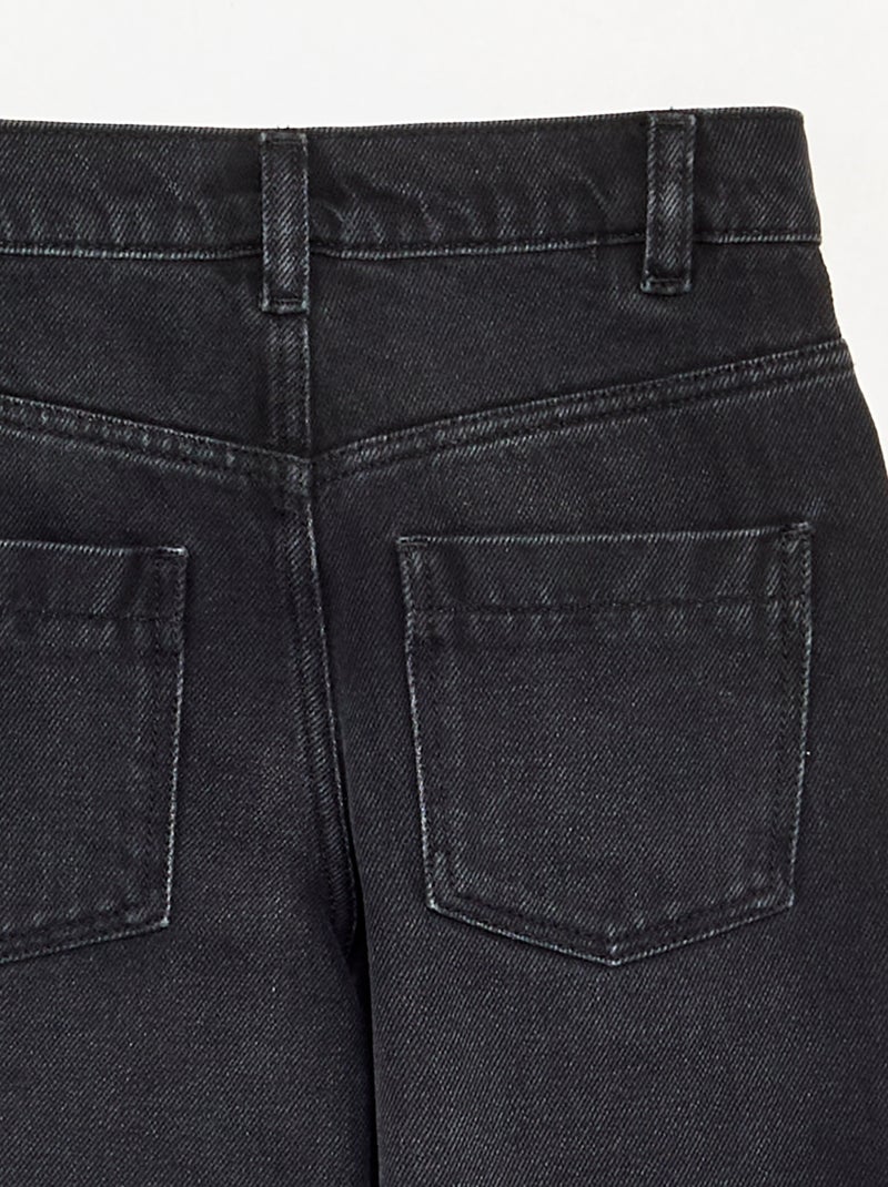 Barrel-fit denim trousers Black - Kiabi