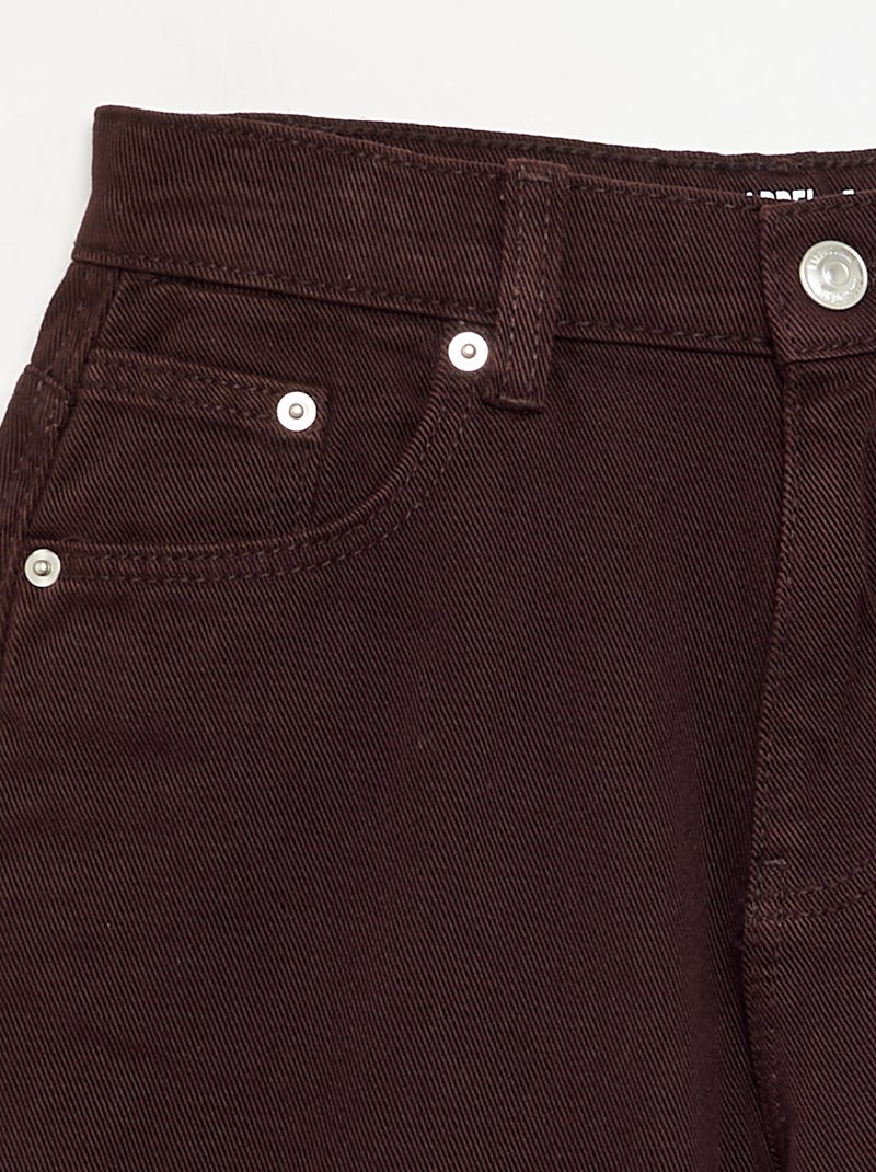 Barrel-fit denim trousers Brown - Kiabi