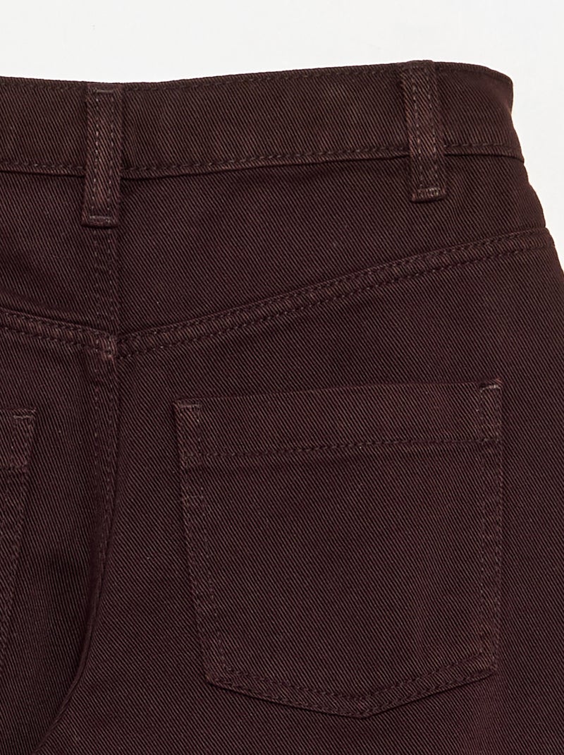 Barrel-fit denim trousers Brown - Kiabi