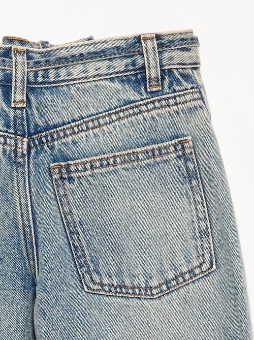 Barrel fit denim trousers with belt - Kiabi