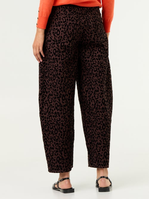 Barrel-fit pants with flocked print - Kiabi