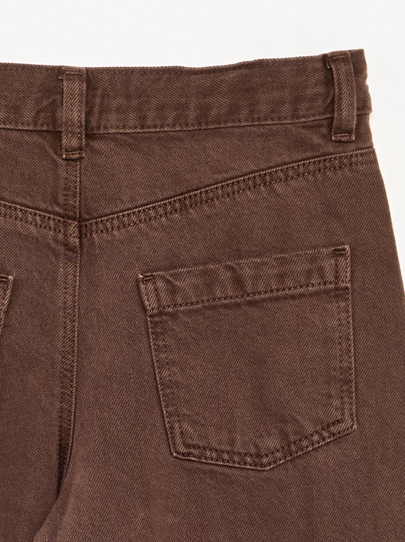 Barrel-Fit Trousers with Studs Brown - Kiabi