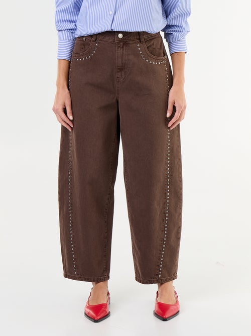 Barrel-Hose mit Nieten-Details - Kiabi